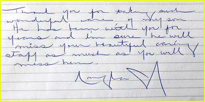 angelina jolie handwriting