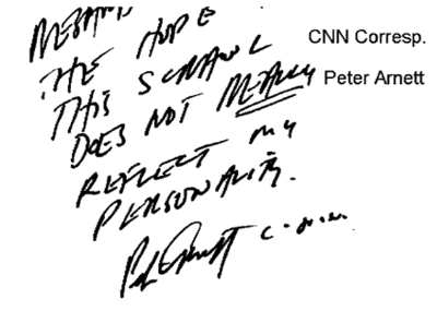 [Peter Arnett Handwriting Sample]