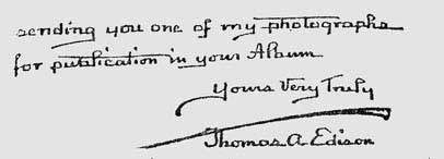 Thomas Edison handwriting sample